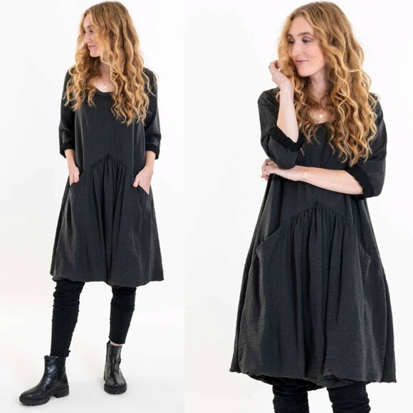 Cynthia Ashby Dress 34 Sleeve A-Lined Boxy Pockets OVER-SIZED Venetian Dress - Picture 2 of 12